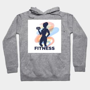 Fitness Logo presenting Woman with Dumbbell Hoodie